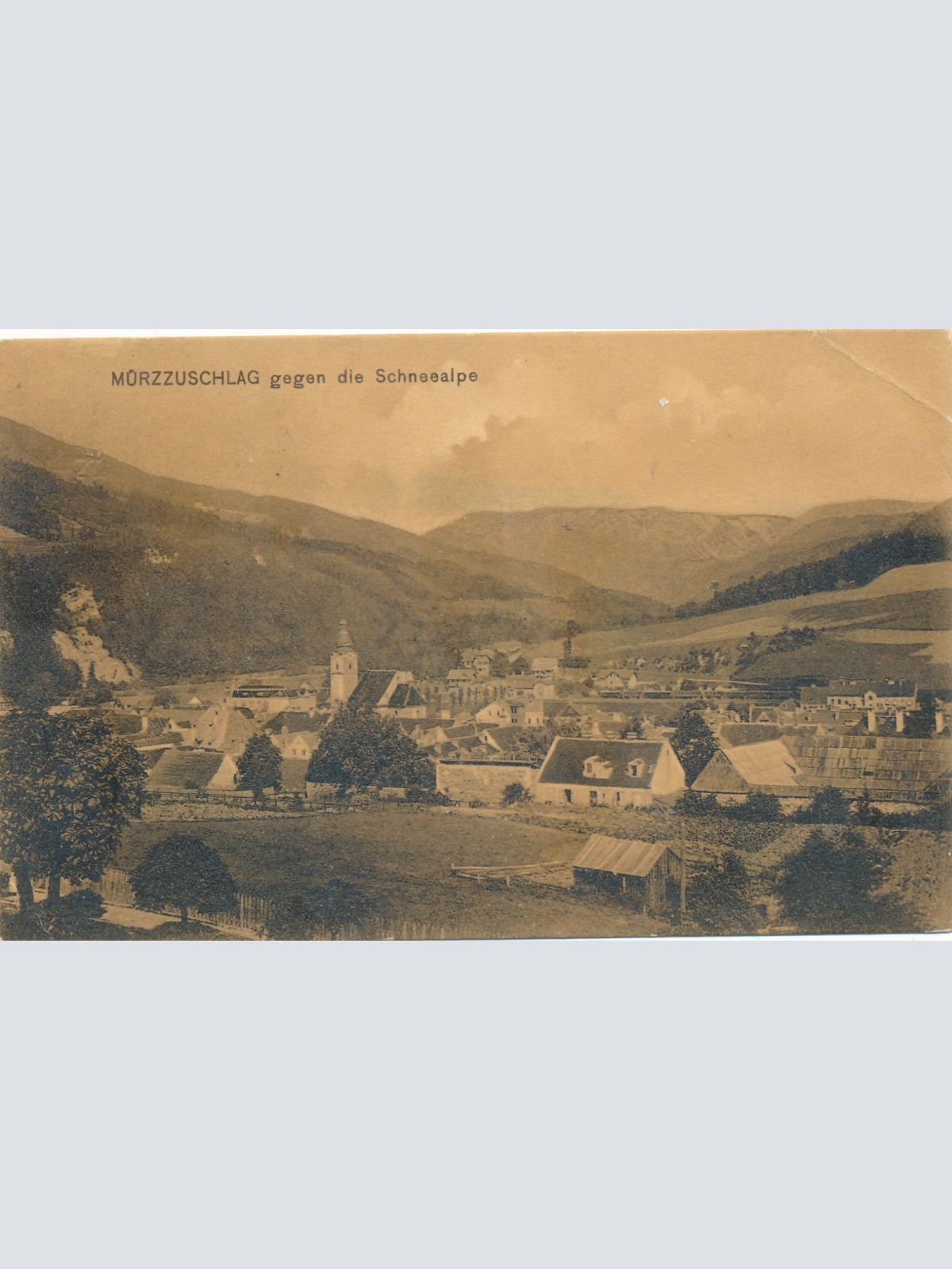 AK aus Mürzzuschlag gegen die Schneealpe Steiermark (1972)