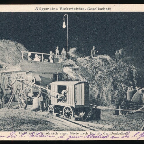 AK Elektrischer Ausdrusch einer Miete nach Eintritt der Dunkelheit (2746)