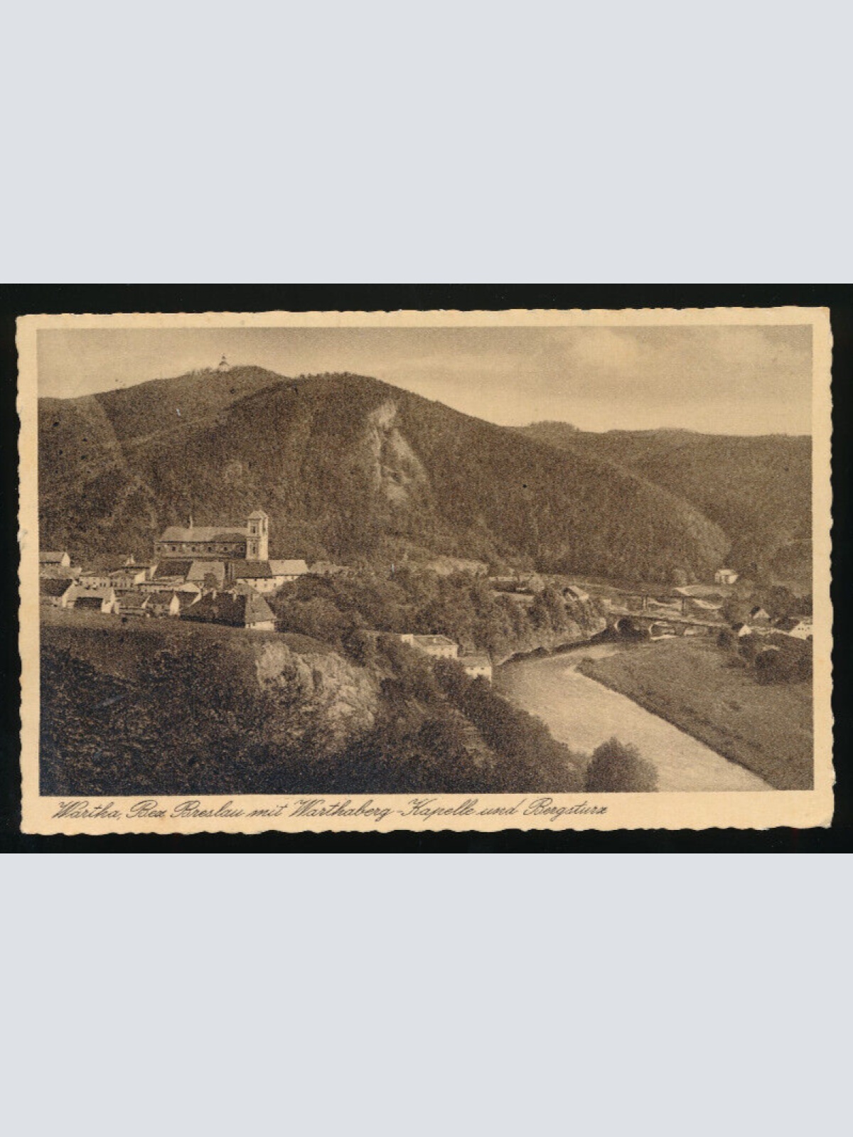 AK aus Wartha mit Warthaberg Kapelle und Bergsturtz Polen (2911)