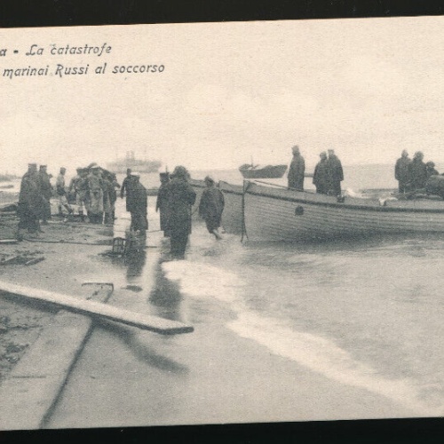 AK aus Messina La Catastrofe J marinai Russi al soccorso Italien (3008)