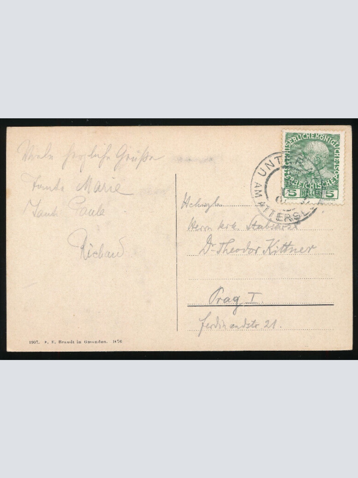 AK aus Weissenbach am Attersee mit Dampfer Oberösterreich (2857)