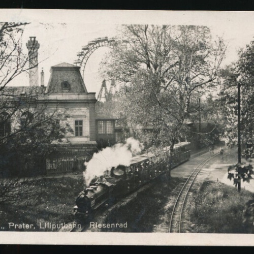 AK aus Wien Prater Liliputbahn mit Riesenrad (2918)