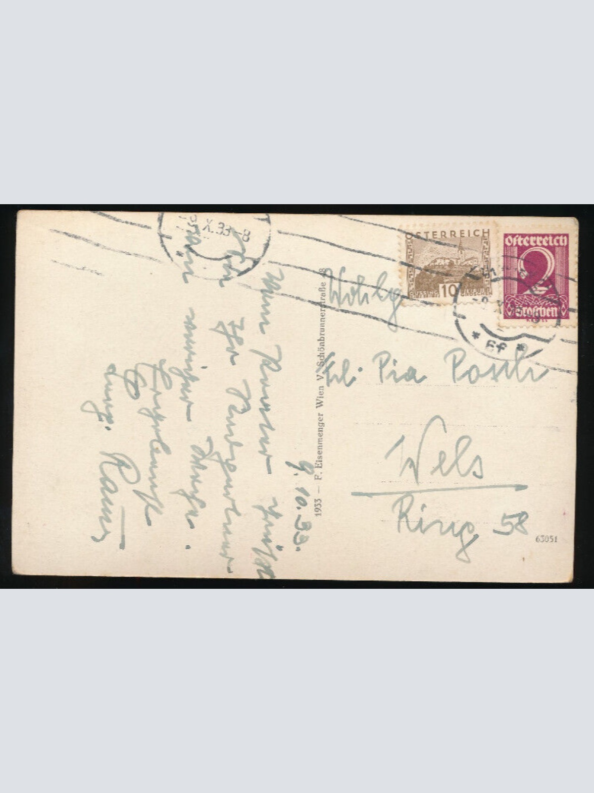 AK aus Wien Prater Liliputbahn mit Riesenrad (2918)