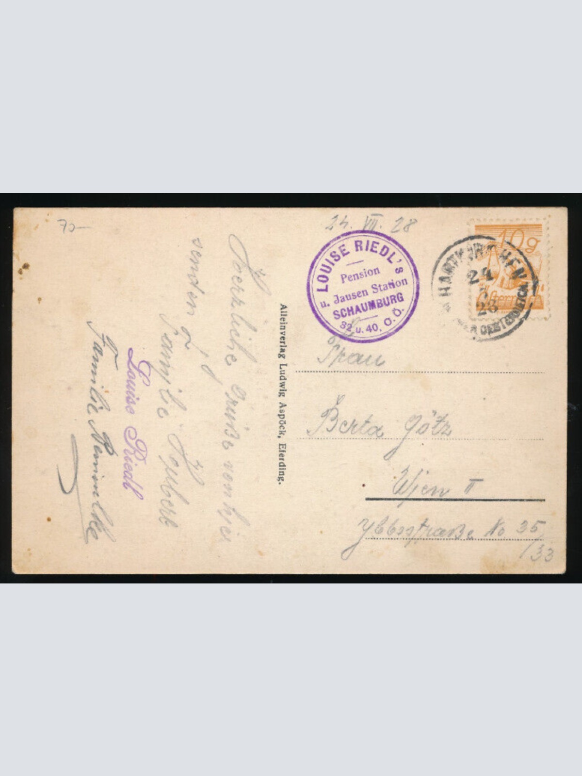 AK aus Schaumberg Villa Louisenheim Oberösterreich (2704)