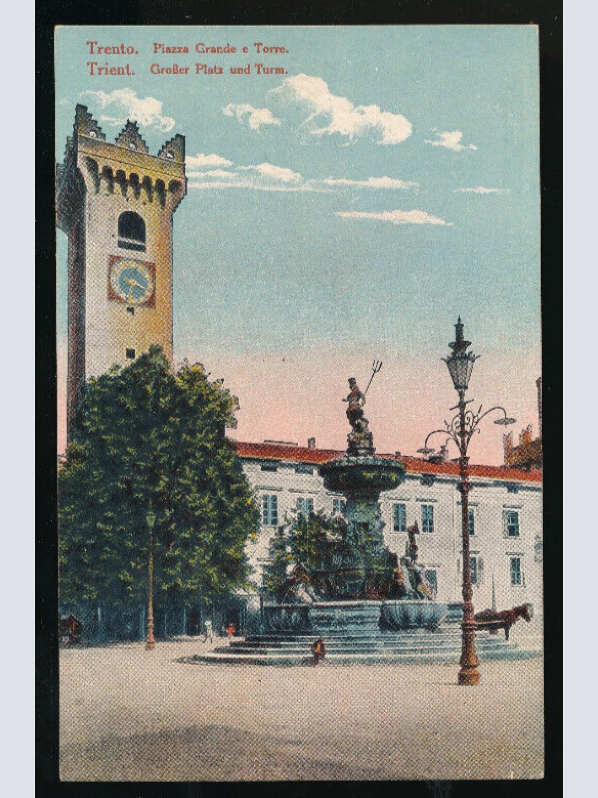 AK aus Trento - Trient Großer Platz und turm Italien (3255)