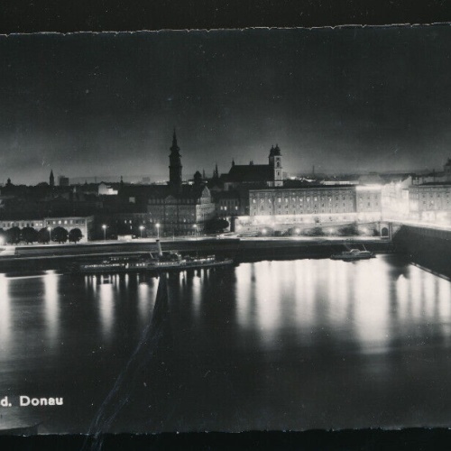 AK aus Linz an der Donau bei Nacht Oberösterreich (3394)