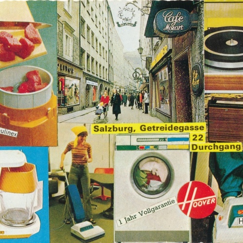 AK aus Salzburg Getreidegasse mit Werbung Ansichtskarte (2693)