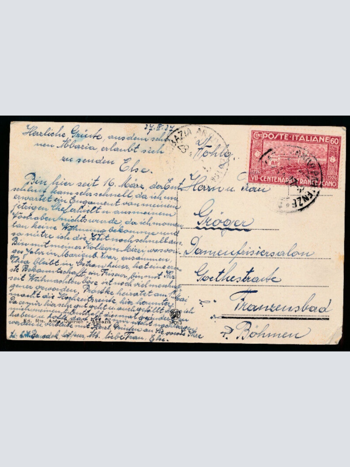 AK aus Abbazia Palace Hotel Bellevue Kroatien (3242)