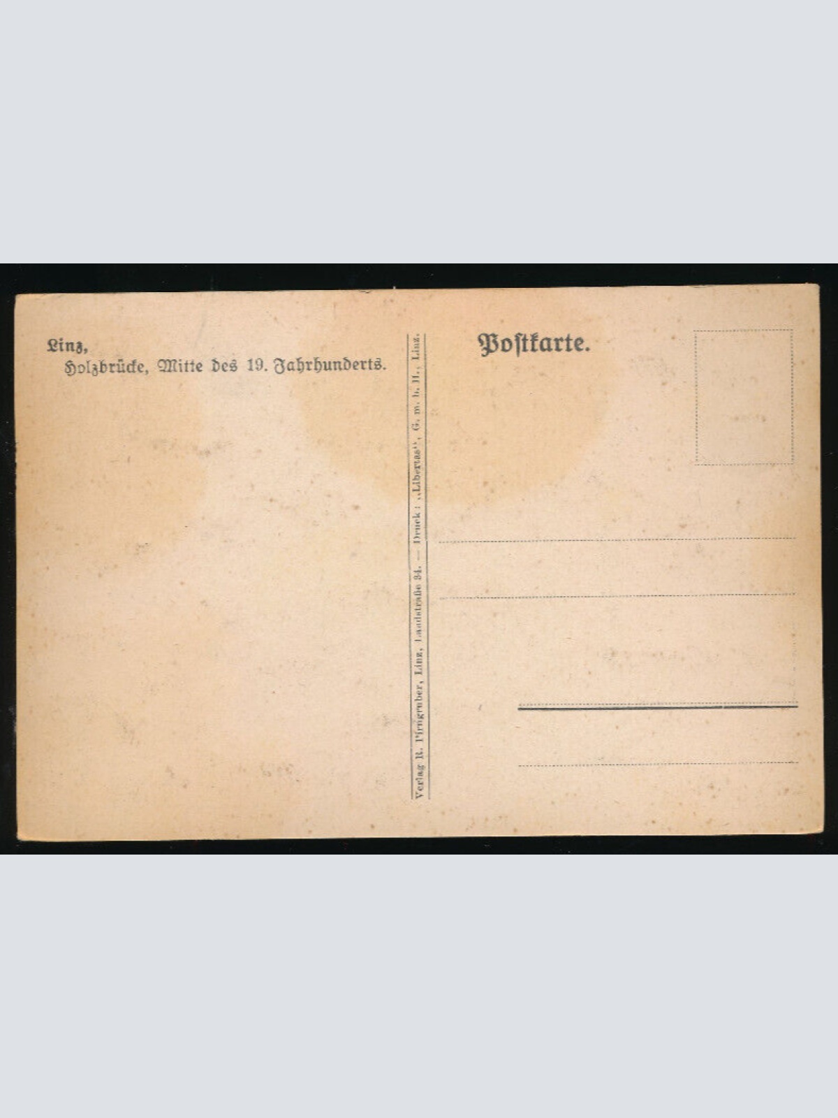 AK aus Linz an der Donau mit Holzbrücke im 19 Jhrd Oberösterreich (2561)