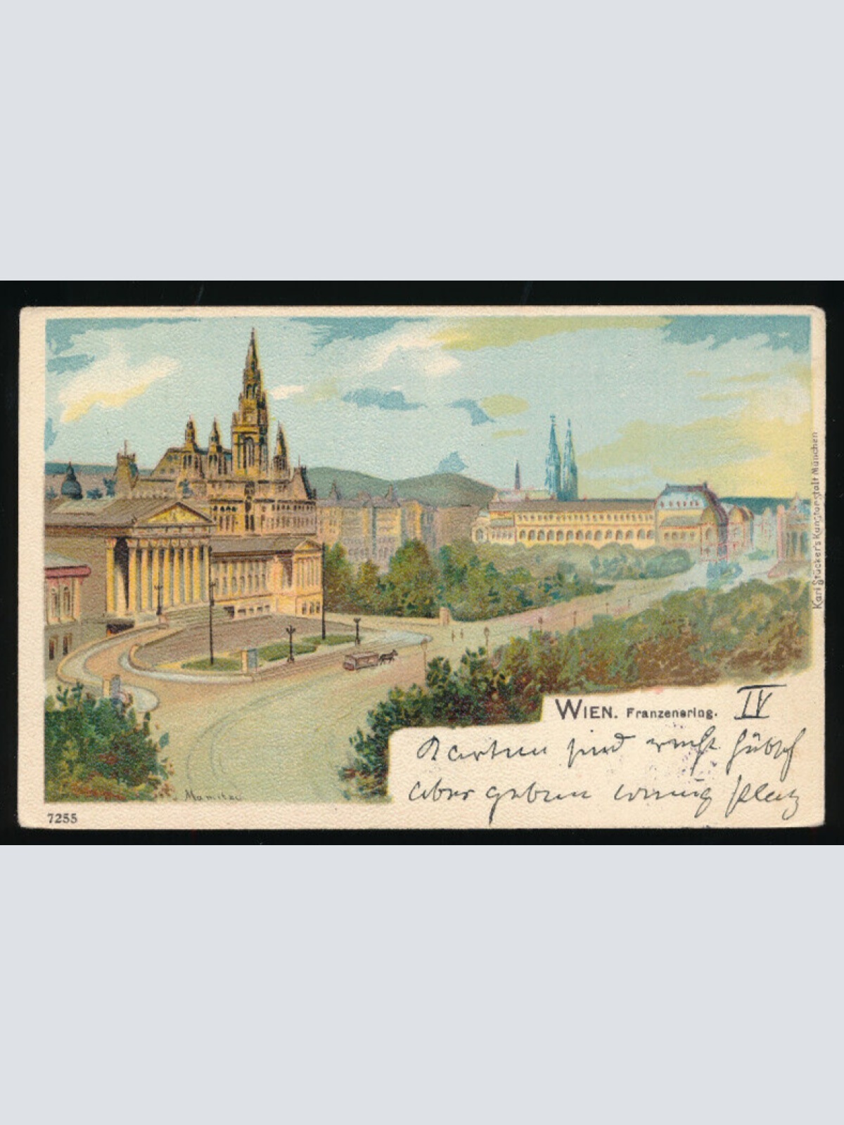 Litho - Karte gruss aus Wien Franzenring (3477)