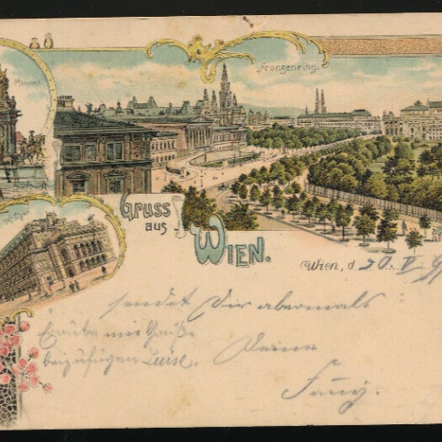 Litho - Karte gruss aus Wien Franzenring (3476)