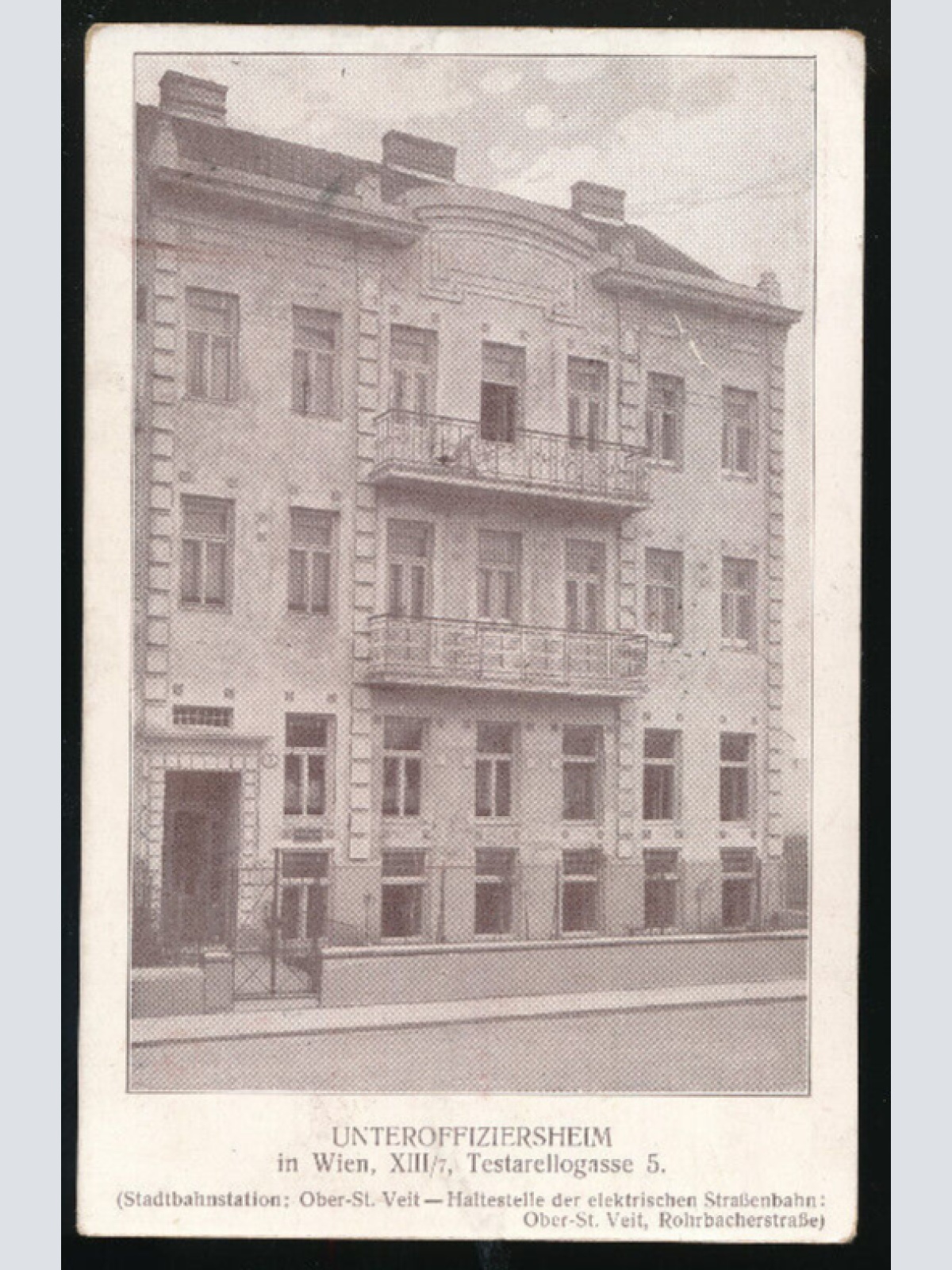 AK aus Wien vom Unteroffiziersheim Testarellogasse 5 (3383)