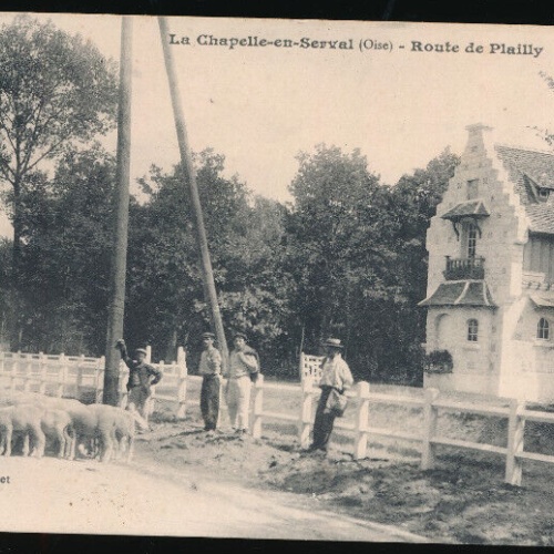 AK aus La Chapelle en Serval Bauern mit Schafen Bauernleben (3439)