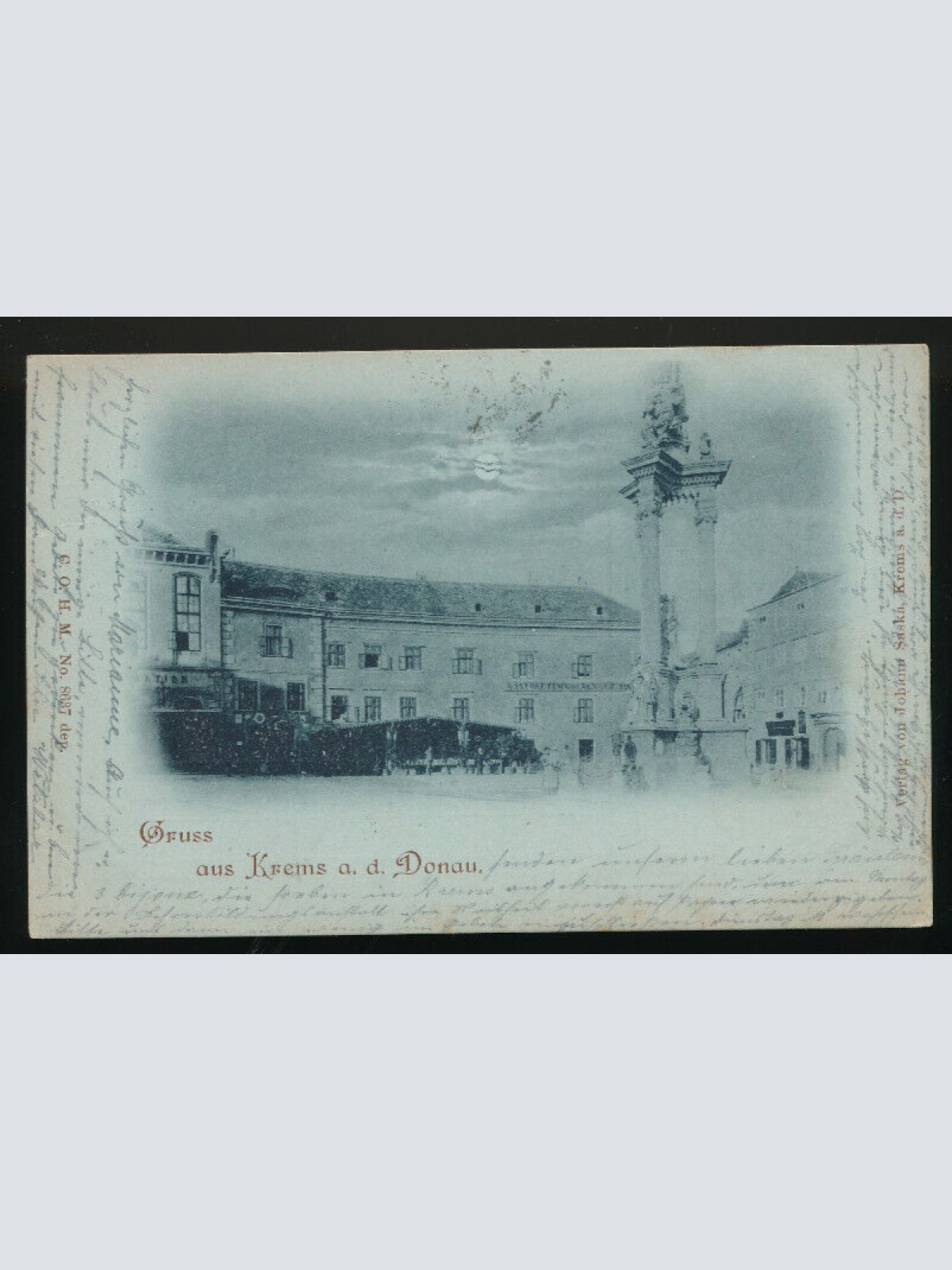 Mondschein - Karte gruss aus Krems an der Donau Niedrösterreich (3304)