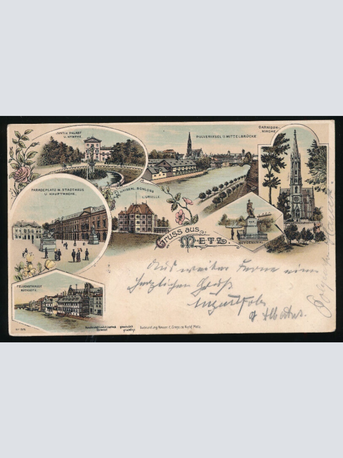Litho - Karte gruss aus Metz Frankreich (3318)