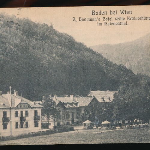 AK Baden bei Wien mit Dietmanns Hotel Krainerhürhütte Niederösterreich (3140)
