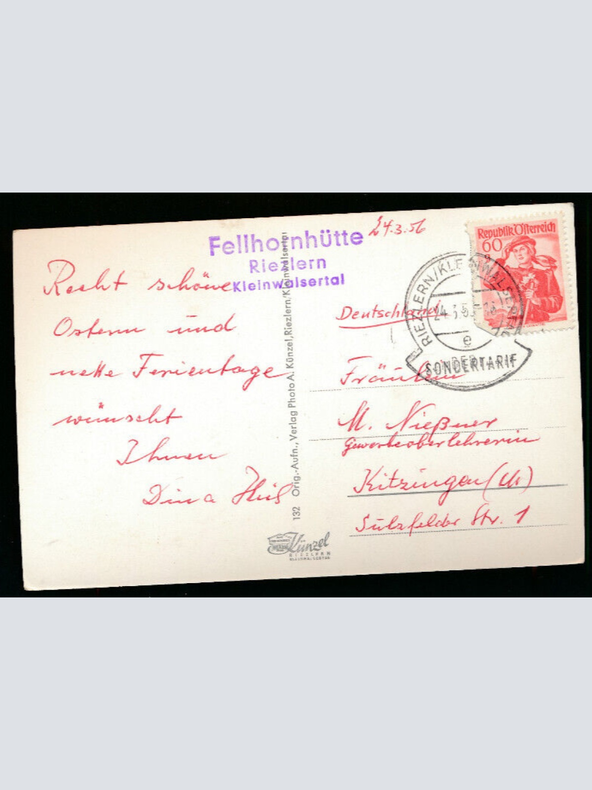 Winter - Karte aus Hirschegg Kleinwalsertal Vorarlberg (3625)