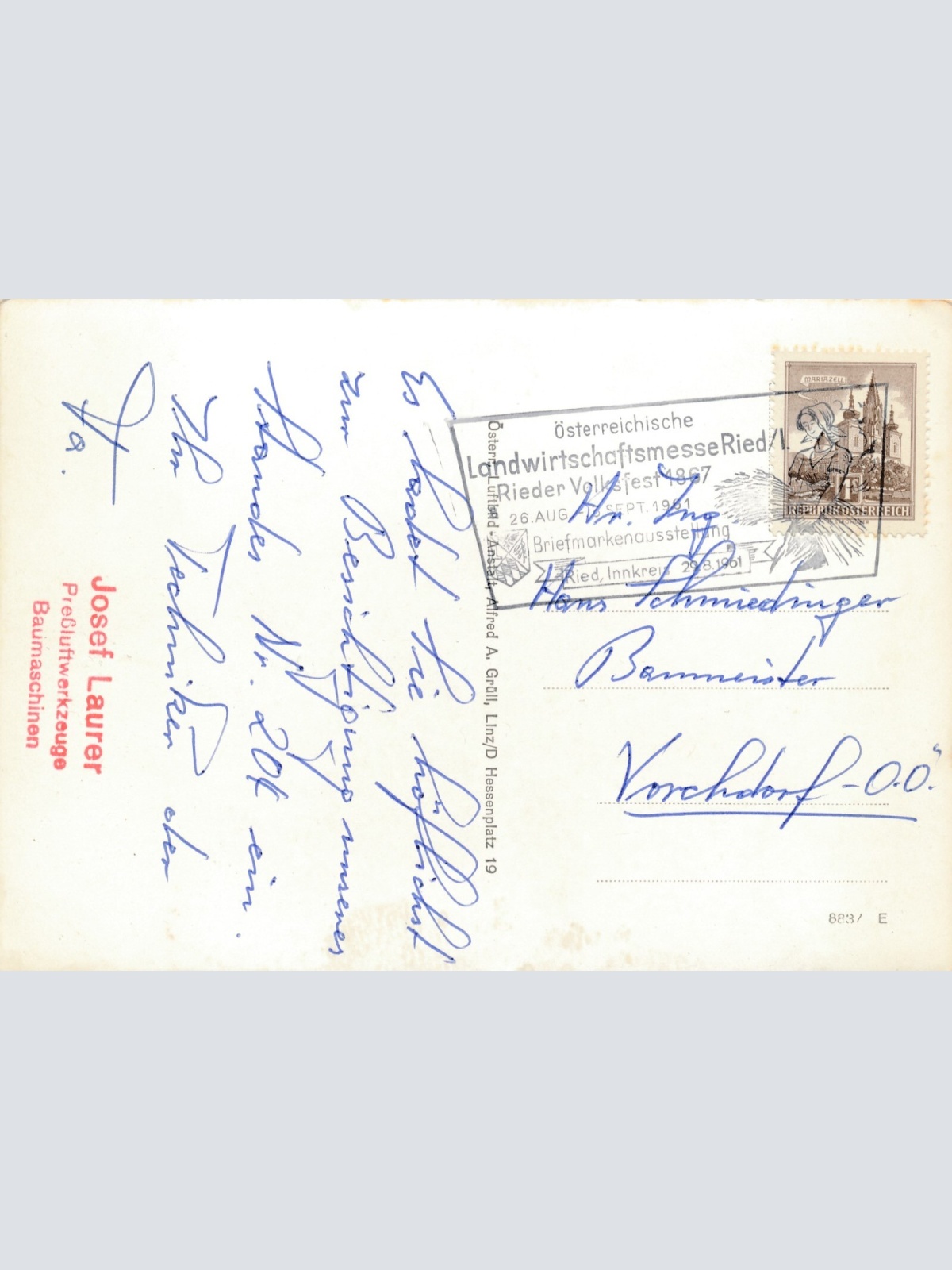 AK, Festgelände Ried, Luftbild Nr. 9, Oberösterreich (S323)