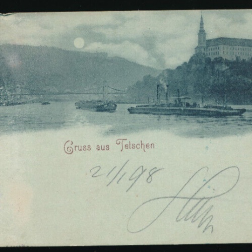 Mondschein - Karte aus Tetschen Tschechoslowakei (2896)