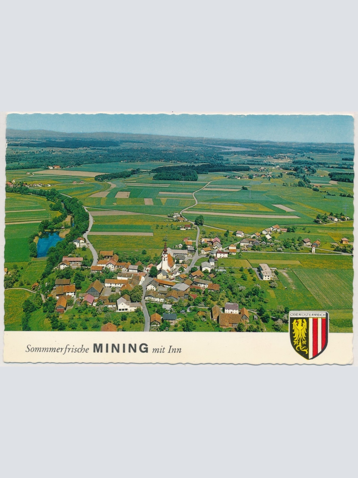 AK, Sommerfrische Mining mit Inn Alpine Luftbild Innsbruck Oberösterreich (S313)