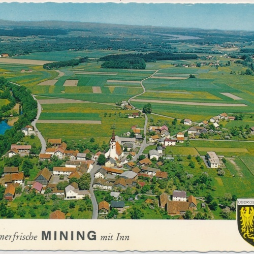 AK, Sommerfrische Mining mit Inn Alpine Luftbild Innsbruck Oberösterreich (S313)