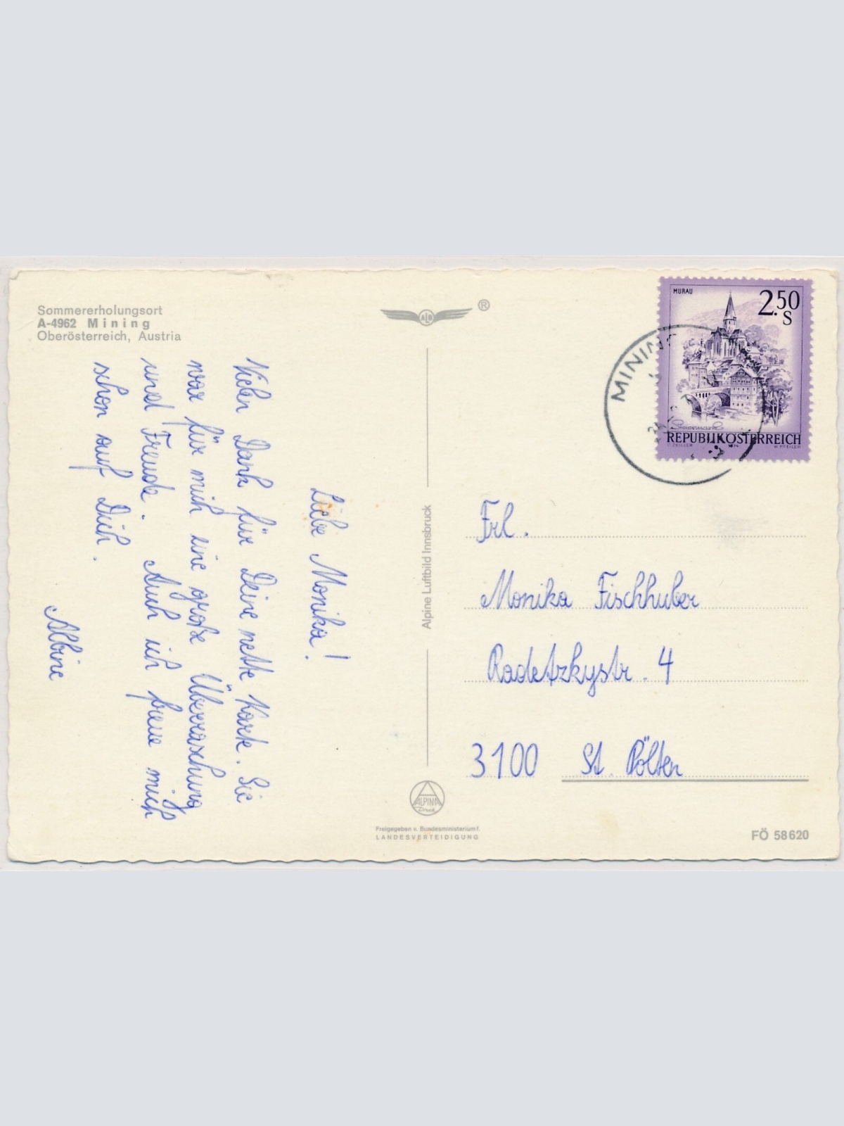 AK, Sommerfrische Mining mit Inn Alpine Luftbild Innsbruck Oberösterreich (S313)