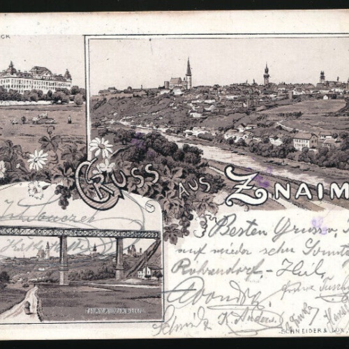 Litho - Karte gruss aus Znaim Tschechoslowakei (2893)