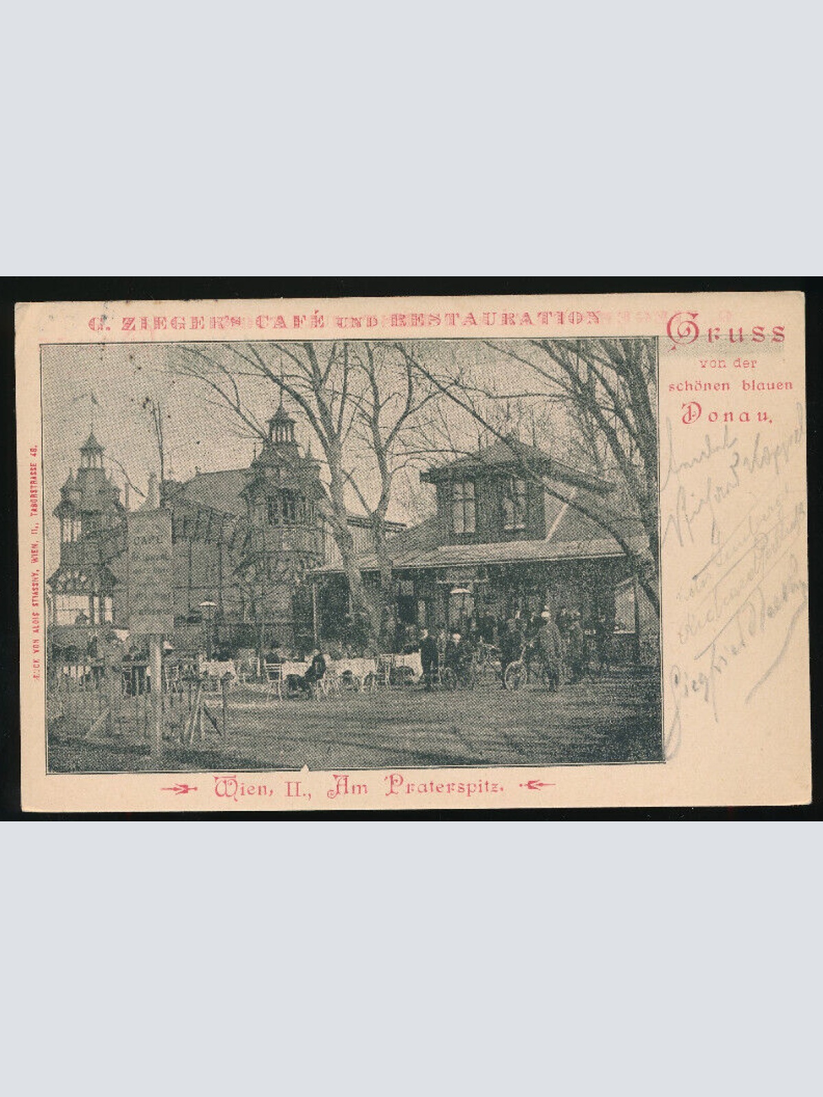 AK aus Wien Ziegers Cafe und Restauration am Praterspitz (2914)