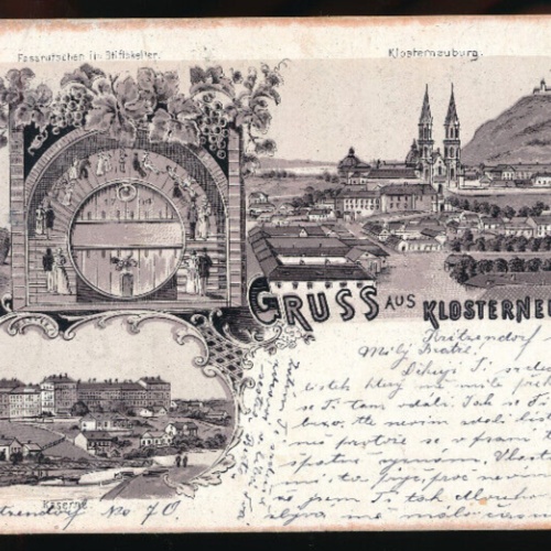 Litho - Karte gruss aus Klosterneuburg Niedrösterreich (3134)