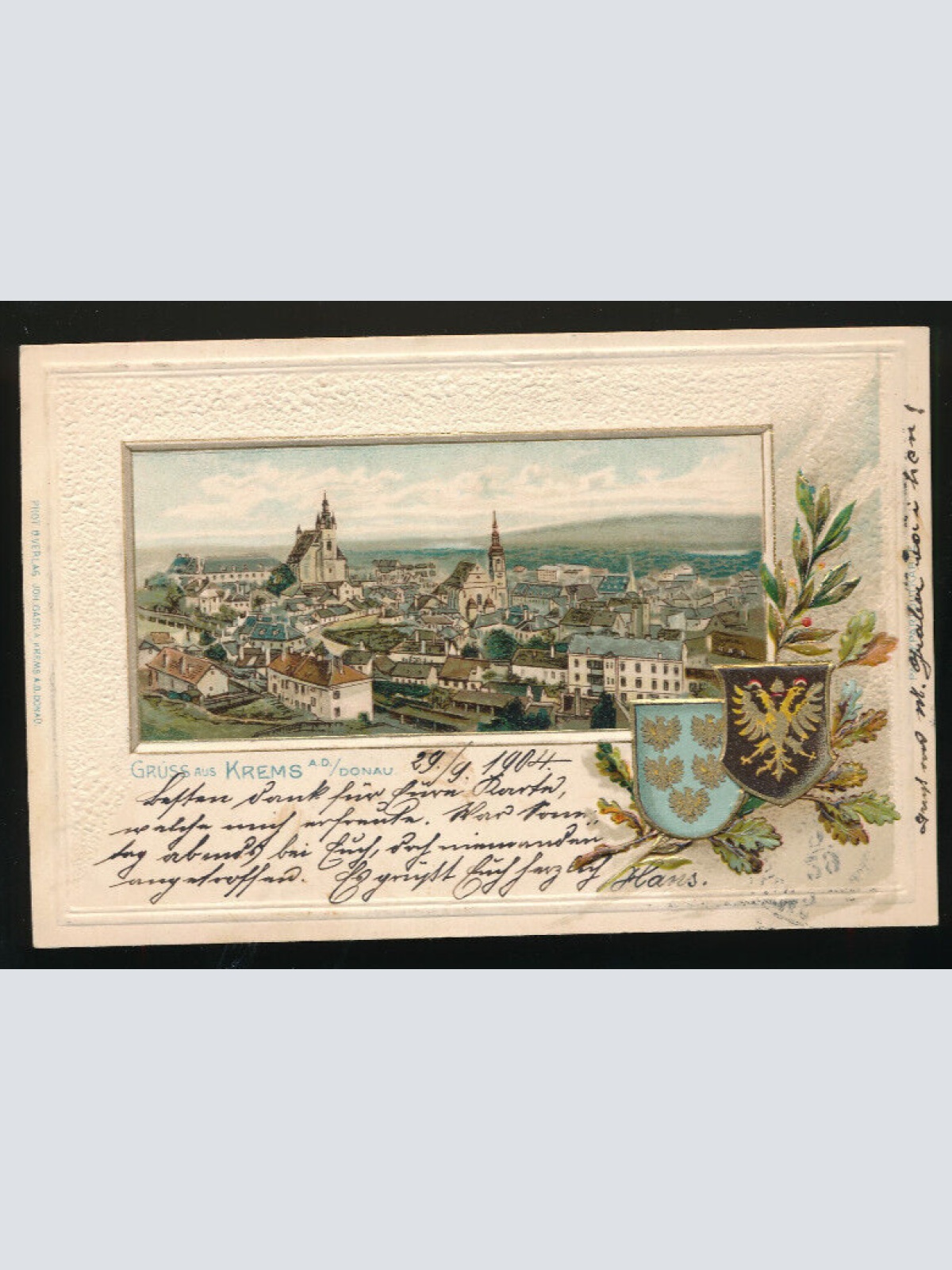 Präge - Karte aus Krems an der Donau Niedrösterreich (3133)