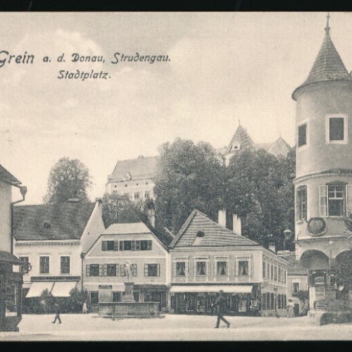 AK aus Grein an der Donau Strudengau Stadtplatz Oberösterreich (3514)