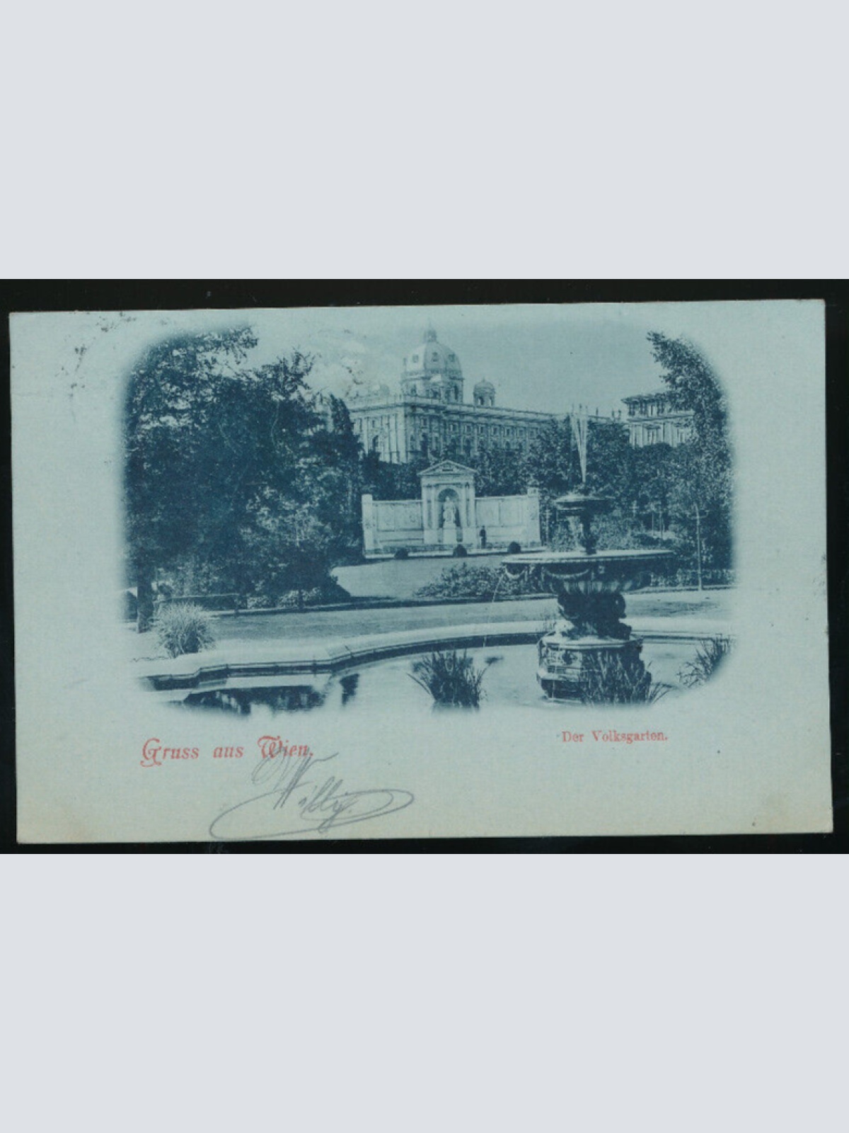 Mondschein - Karte gruss aus Wien Volksgarten (3475)