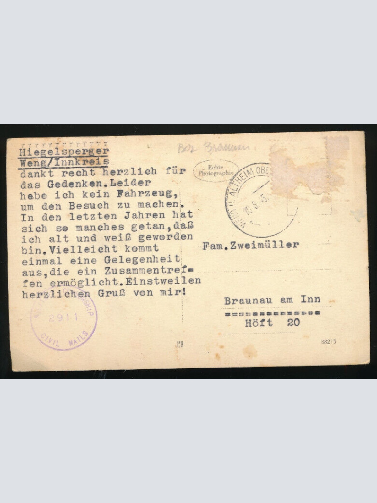 AK aus Weng Oberdonau Oberösterreich (3455)