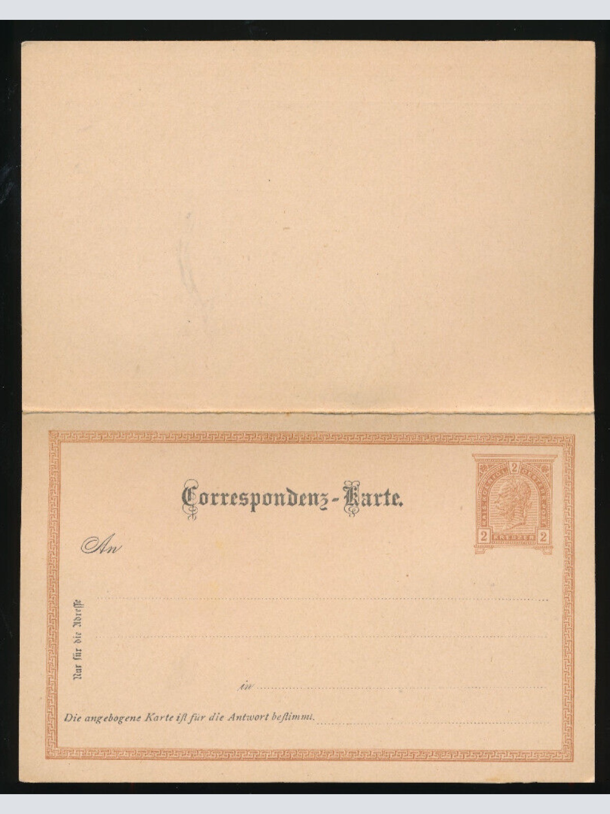 2 Kreuzer Ganzsachen - Karte + Antwortkarte ( Deutsch ) ungebraucht (3528)