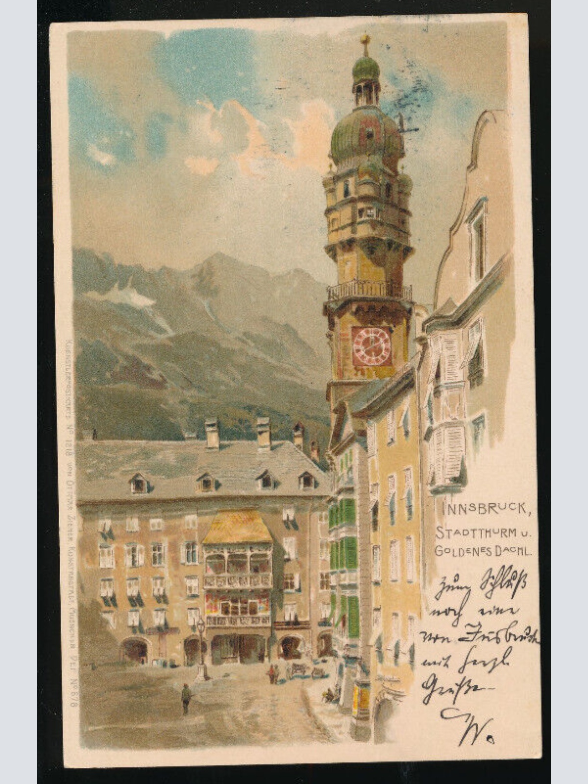 AK aus Innsbruck Stadtthurm und Goldenes Dachl Tirol (3664)