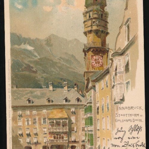 AK aus Innsbruck Stadtthurm und Goldenes Dachl Tirol (3664)