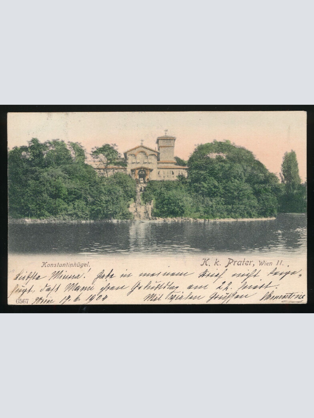 AK aus Wien K.K. Prater mit Konstantinhügel (3654)