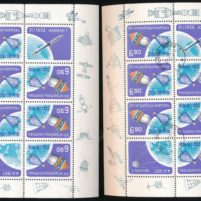 Polen 4 Weltraumblöcke jeweils Postfrisch und Gestempelt (3530)
