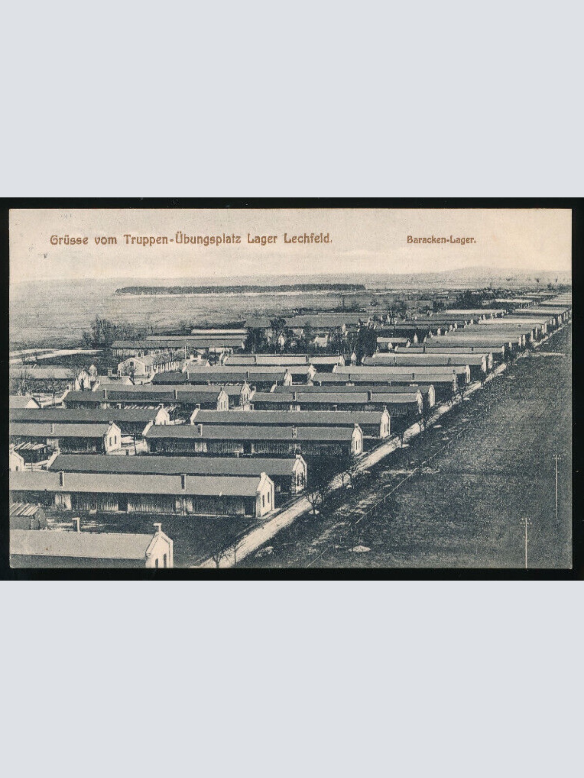 AK gruß vom Truppenübungslager Baracken - Lager Lechfeld Bayern (3866)