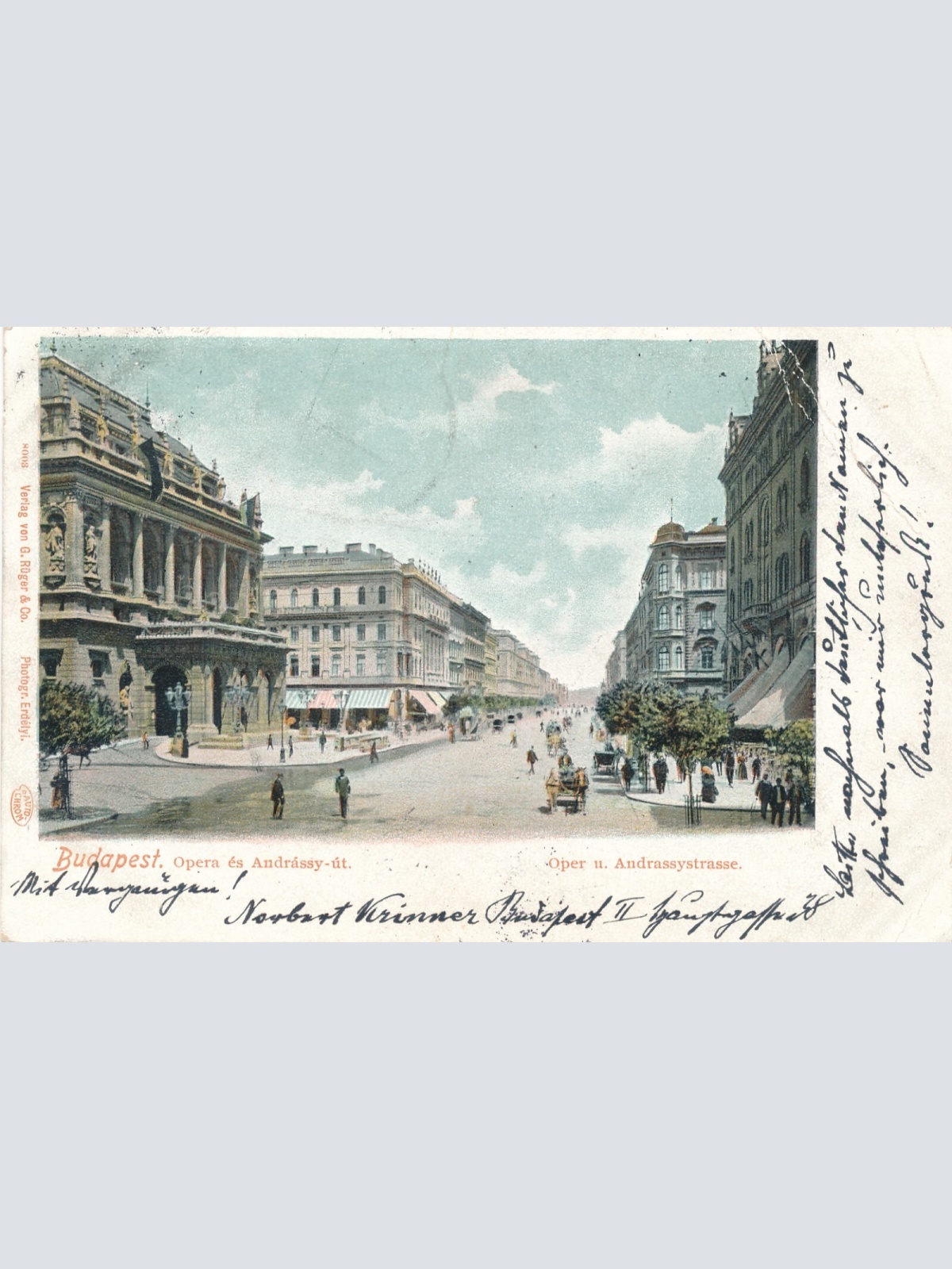 AK, Budapest, Oper u. Andrassystrasse, Ungarn (S284)