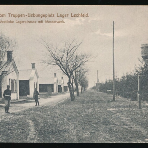 AK gruß vom Truppenübungsplatz Lager Lechfeld mit Wasserwerk Bayern (3867)