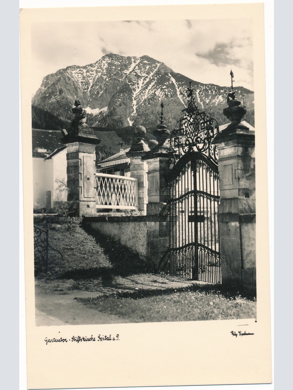 AK, Gartentor Stiftskirche, Spital am Pyhrn, Oberösterreich,  Österreich (S268)