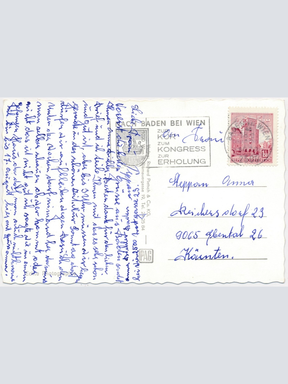 AK, Franz Popp-Heim, Baden b. Wien, Niederösterreich, Österreich (S257)