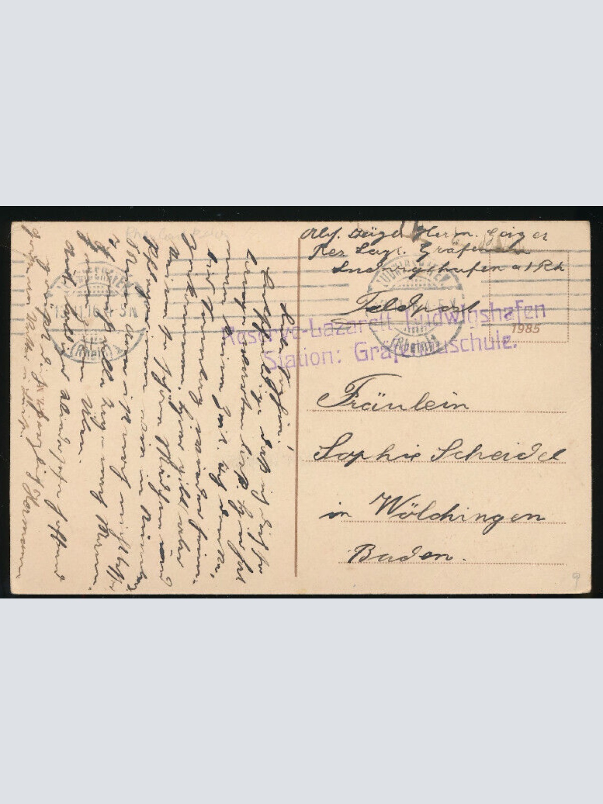 AK aus Ludwigshafen am Rhein mit Hauptbahnhof Rheinland - Pfalz (3858)