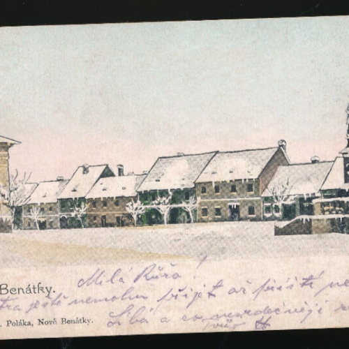 AK aus Nove Benatky im Winter Tschechoslowakei (3556)
