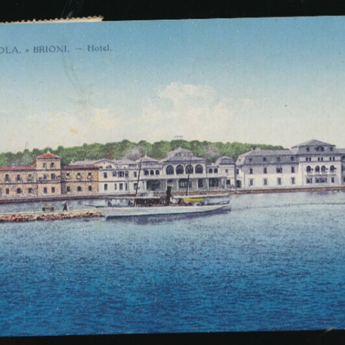 AK aus Pola Brioni Hotel mit Boot Kroatien (3446)