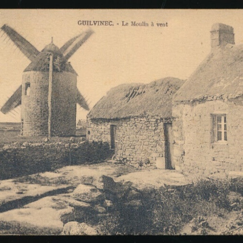 AK aus Guilvinec Le Moulin á vent mit Mühle Frankreich (3558)