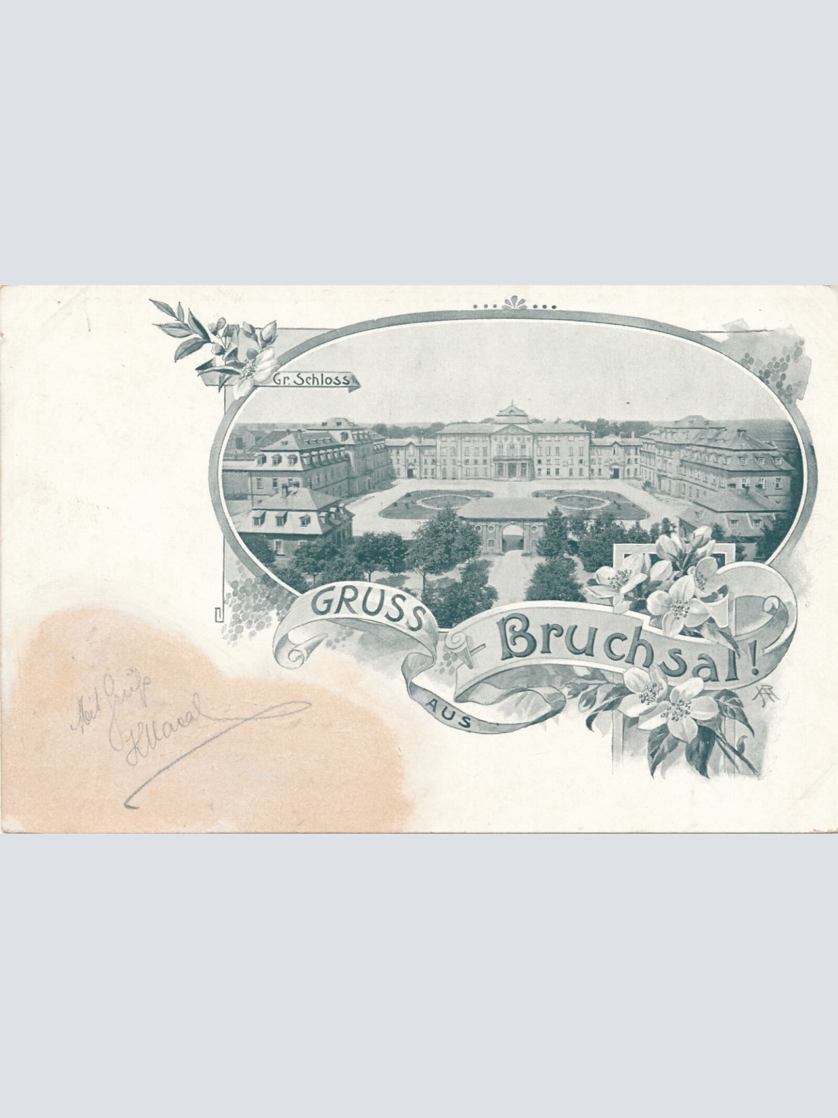 AK, Gr. Schloss, Gruss aus Bruchsal (S211)