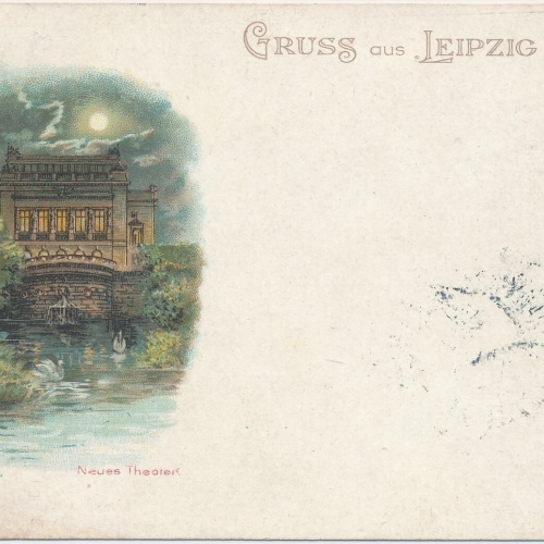 Litho-Mondschein-Karte, Gruss aus Leipzig, Sachsen (S218)