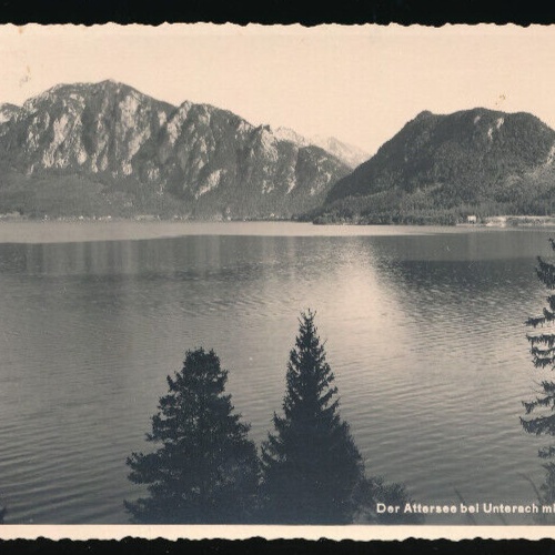 AK aus Unterach am Attersee mit See und Höllengebirge Oberösterreich (L3803)